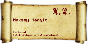 Maksay Margit névjegykártya