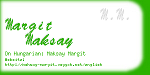 margit maksay business card